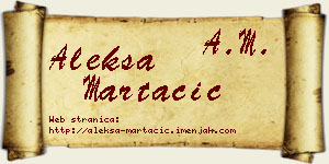 Aleksa Martačić vizit kartica